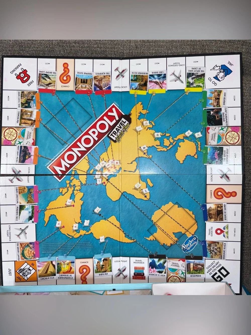 Monopoly Travel World Tour Board Game 2022 Family Game Night 2-4 Players